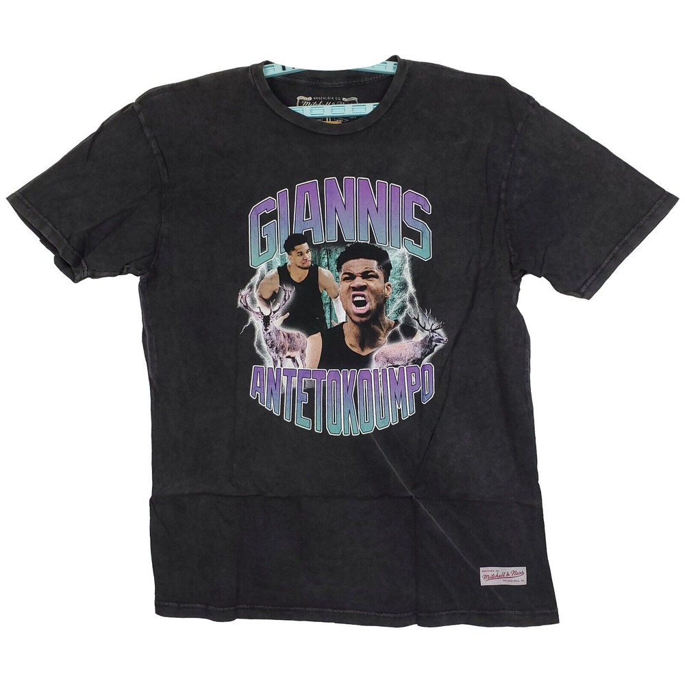 Giannis Antetokoumpo Bucks Mitchell & Ness NBA XL XLarge Shirt Acid Washed NWT